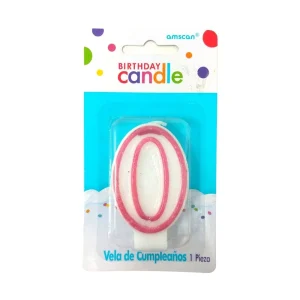 Birthday Candle Vela Glitter Rosa - Amscan