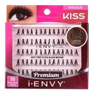 Kiss Pestañas Postiza Individual I-Envy Ultra Black 2X Volumen M