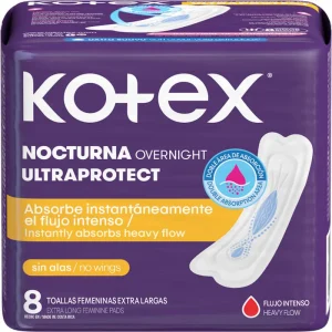 Toallas Femeninas Kotex Nocturna Sin Alas 8U