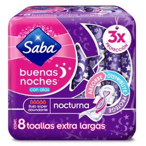 Saba Toalla Femenina Nocturna De 8 Ct C